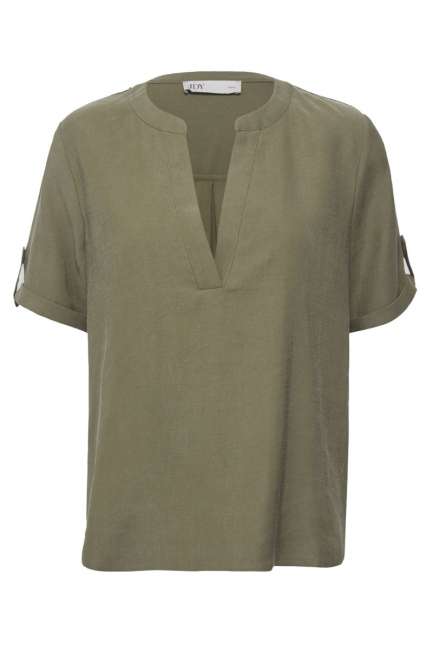 Priser på JDY - Bluse - JDY Olli S/S V-Neck Shirt - Kalamata
