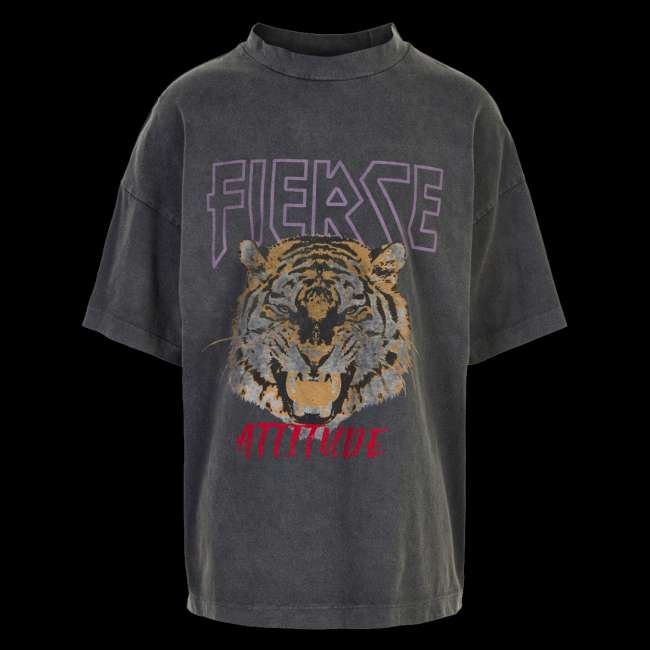 Priser på Cost:bart Pige T-shirt - Black/Tiger - 146/152