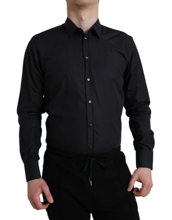 Priser på Dolce & Gabbana Navy Blå Bomuld Collared Formal Skjorte
