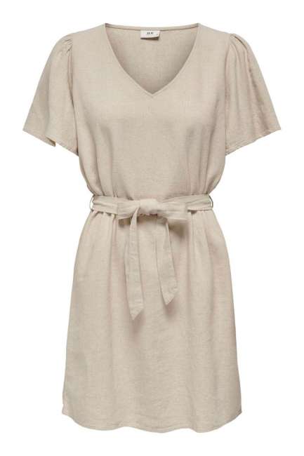 Priser på JDY - Kjole - JDY Say S/S Linen Bell Dress - Oatmeal