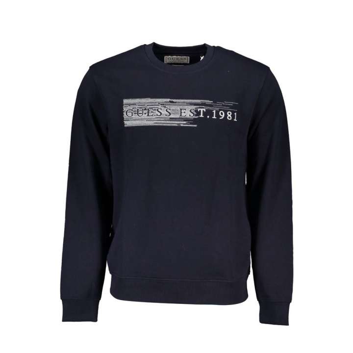 Priser på Guess Sleek Blå Crew Neck Embroidered Sweatshirt