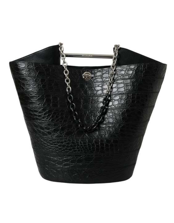 Priser på Balenciaga Elegant Sort Krokodille Læder Maxi Taske