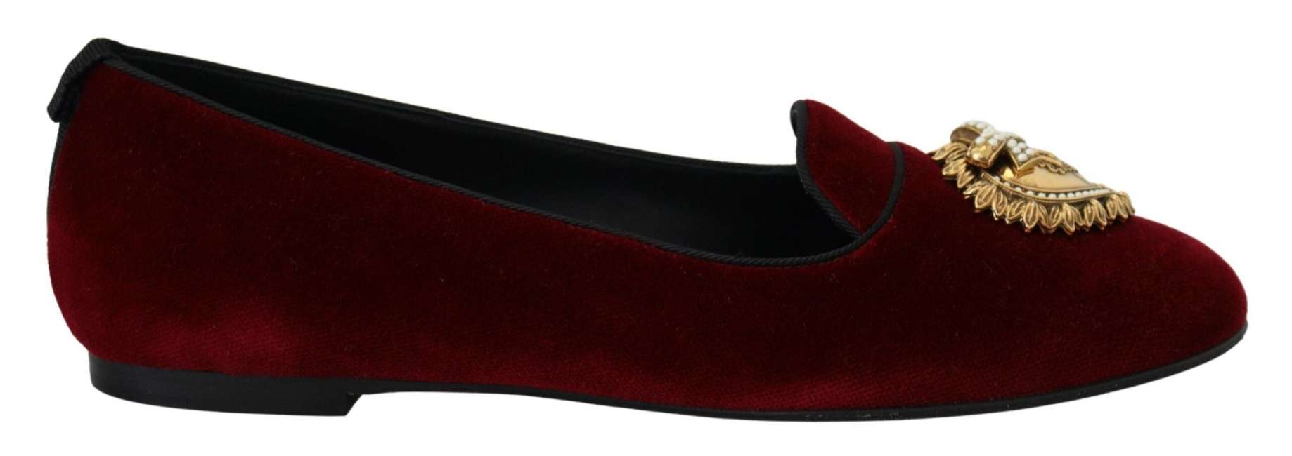 Priser på Dolce & Gabbana Bordeaux Velvet Slip-On Loafers Flats Shoes