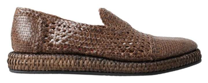 Priser på Dolce & Gabbana Brun Læder Casual Loafers Sko
