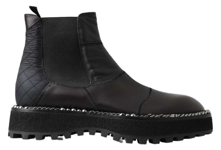 Priser på Dolce & Gabbana Sort Læder Slip on Stretch Boots