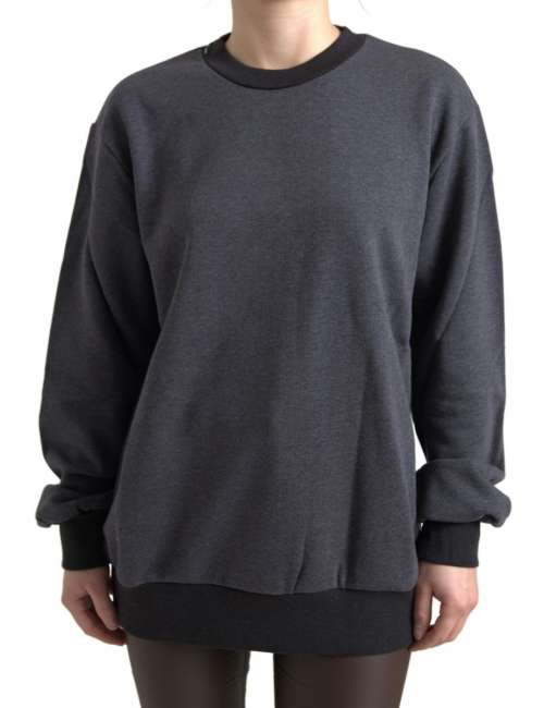 Priser på Dolce & Gabbana Sort Grå Bomuld Sweater Pullover