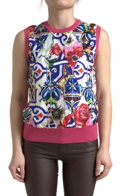 Priser på Dolce & Gabbana Multifarver Majolica Tank Bluse Top