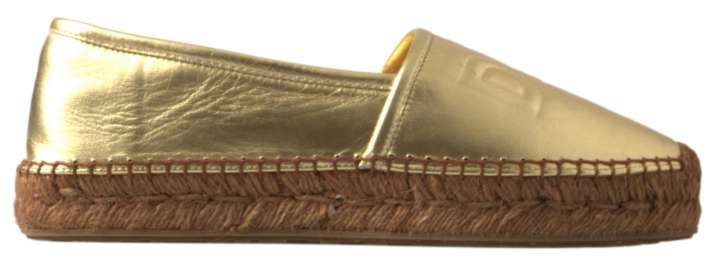Priser på Dolce & Gabbana Guld Læder D&G Loafers Sko