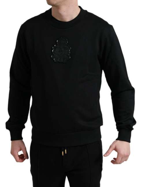Priser på Dolce & Gabbana Sort Bomuld Pullover Logo Sweater