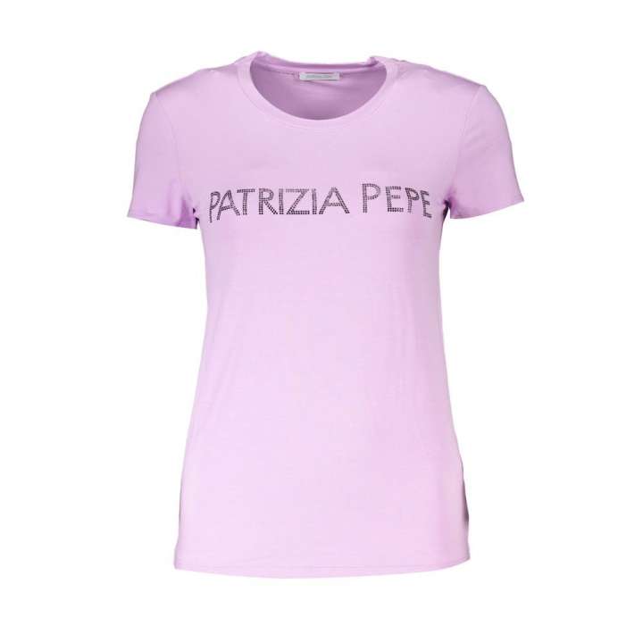 Priser på Patrizia Pepe Lilla Rhinestone Crew Neck T-shirt