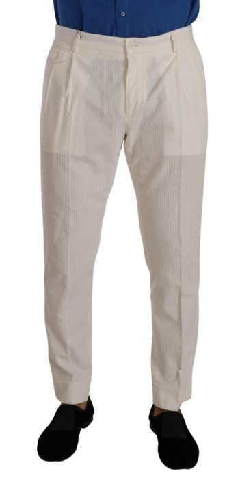 Priser på Dolce & Gabbana Hvid Bomuld Bukser & Jeans