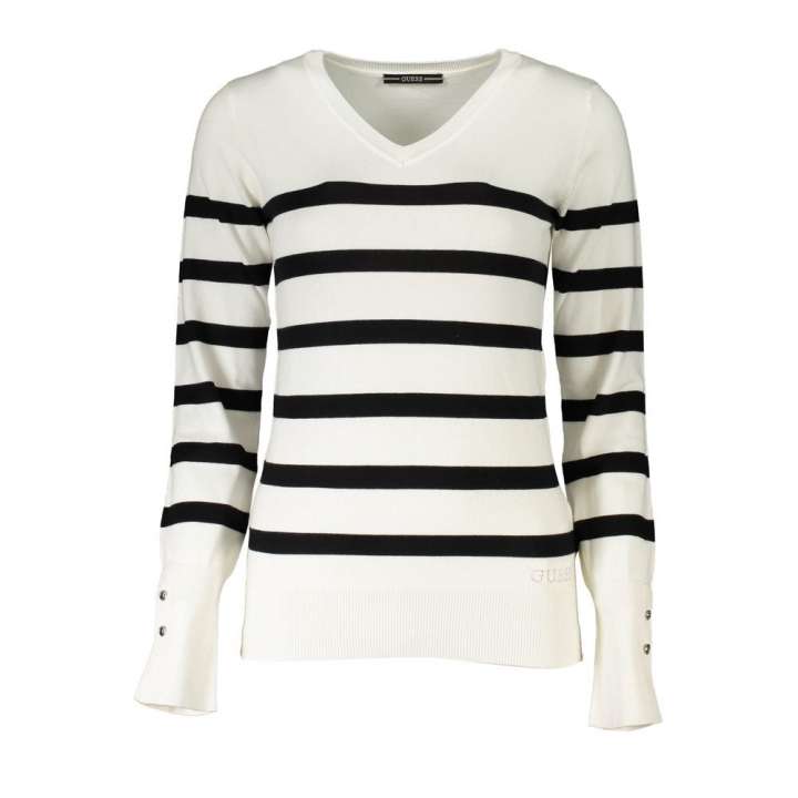 Priser på Guess Chic V-Neck Striped Sweater
