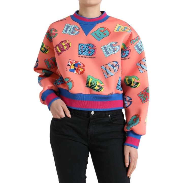 Priser på Dolce & Gabbana Salmon Pink Logo Print Sweatshirt Sweater
