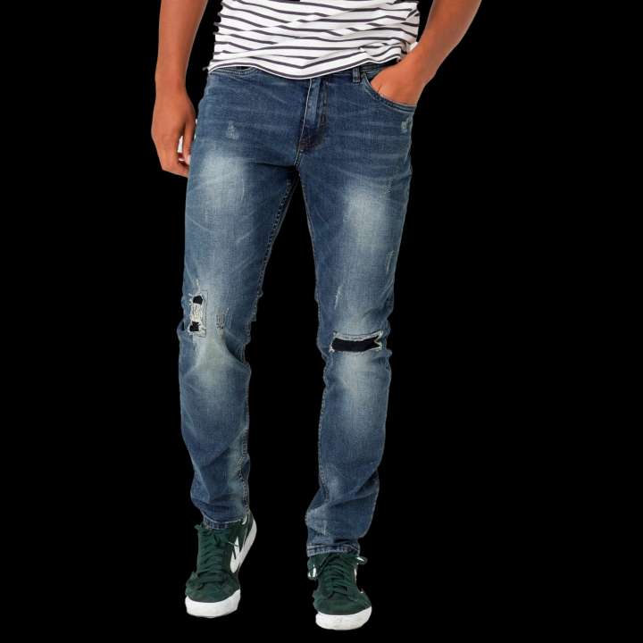 Priser på Marcus Cutler Herre Jeans - Dirty Blue Used - 32/32