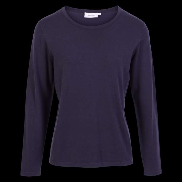 Priser på Steenholt Cava Dame Striktrøje Plus Size - Navy - 46