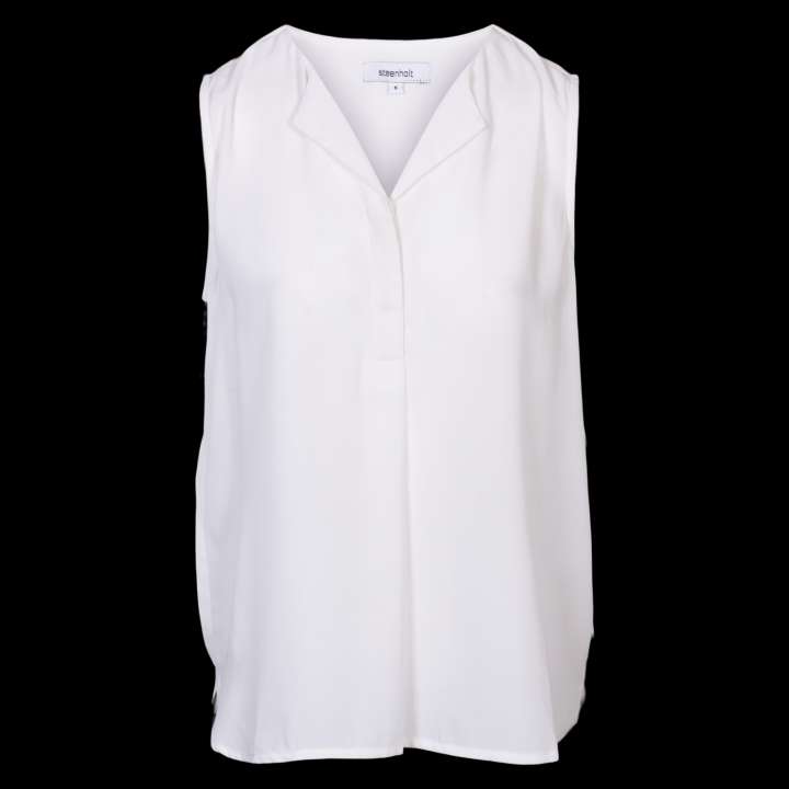 Priser på Steenholt Clara Dame Top Plus Size - Bright White - 52
