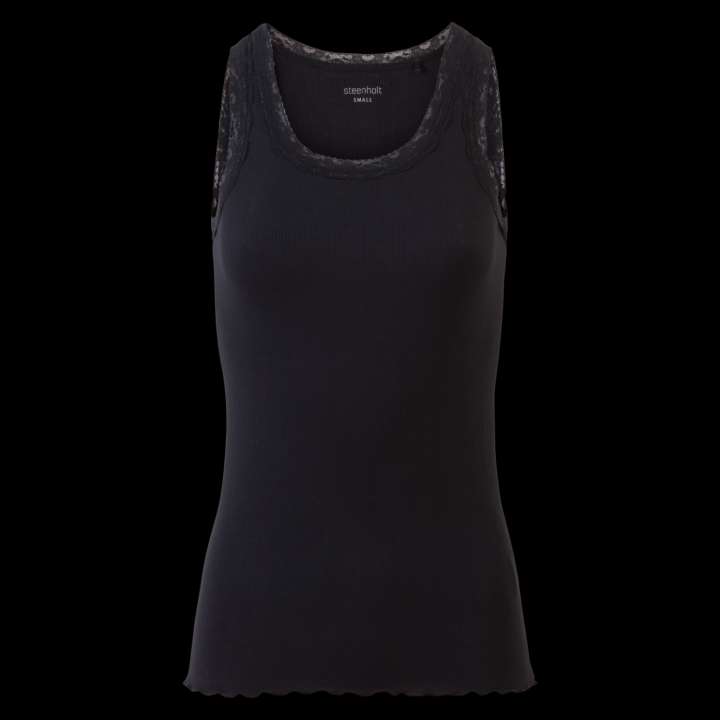 Priser på Steenholt Roselina Dame Top Plus Size - Black - 44