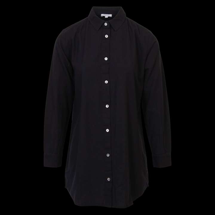 Priser på Steenholt Linett Dame Skjorte i hørmix Plus Size - Black - 54