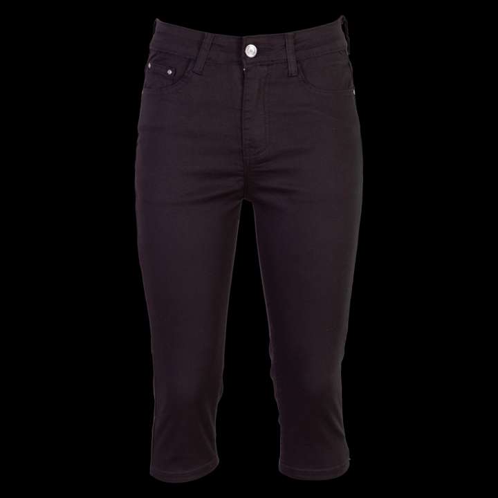 Priser på BS Jeans Dame Capri Plus Size - Sort - 42