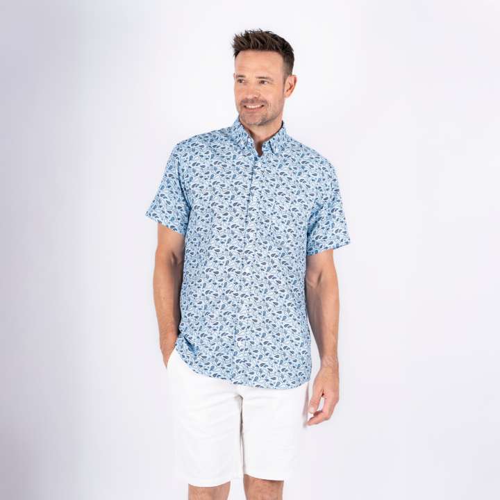 Priser på Vito Jude Herre Kortærmet skjorte - Blue - 3XL-47/48