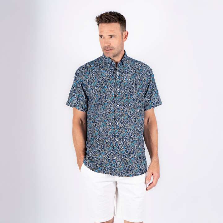 Priser på Vito Jude Herre Kortærmet skjorte - Star Blue - XL-43/44