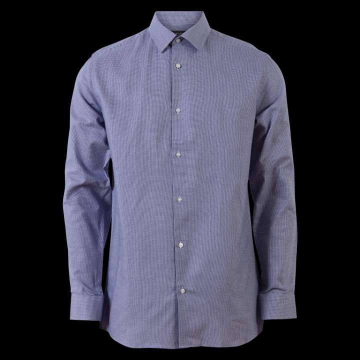 Priser på Carnét Dobby Herre Skjorte - Navy Check - S