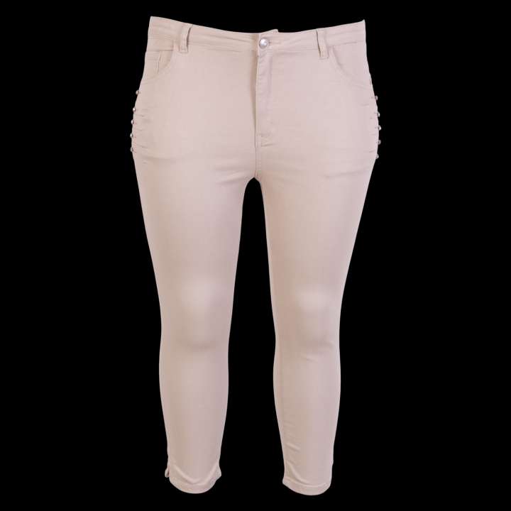 Priser på Cassiopeia Dame Jeans Plus Size - Sand - 46