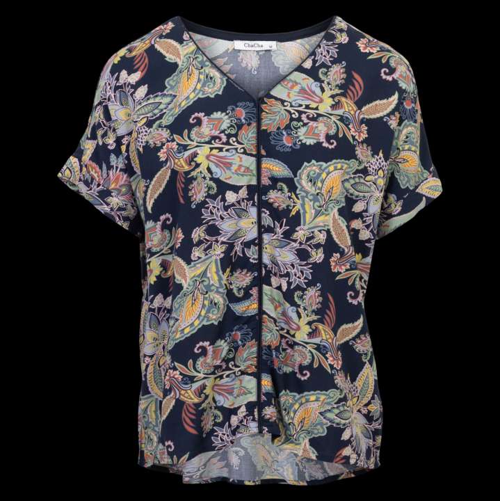 Priser på ZbyZ Dame Kortærmet bluse - Flower - 50/52