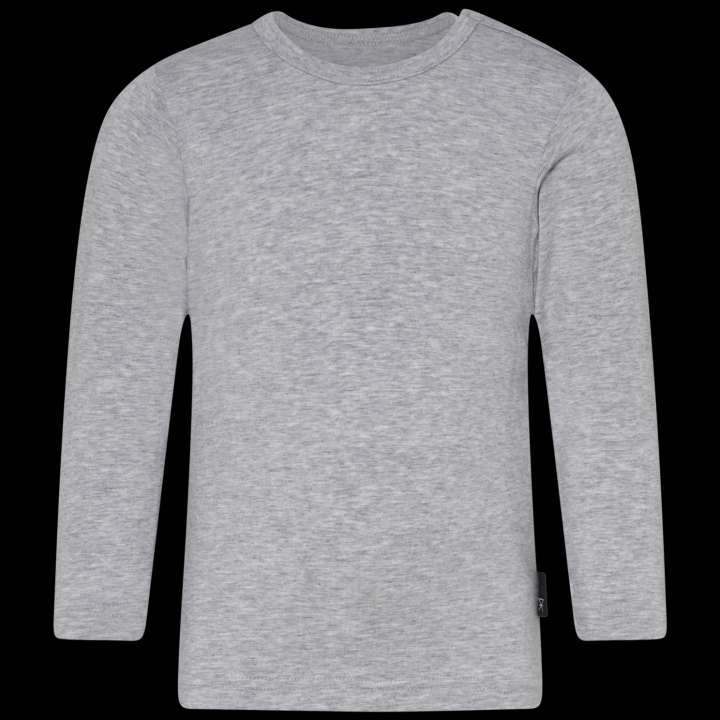 Priser på JBS of Denmark Børne Langærmet t-shirt i bambus - Lys grå melange - 80