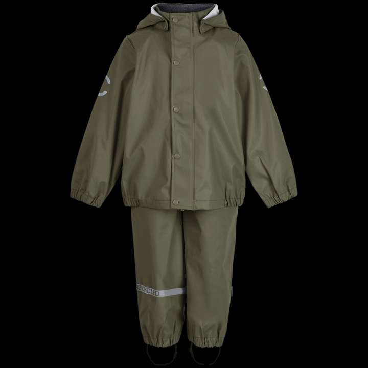 Priser på Mikk-line Børne Regnsæt - Dusty Olive - 98