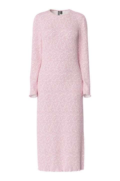Priser på Pieces - Kjole - Flora LS Midi Dress - Roseate Spoonbill/Flower