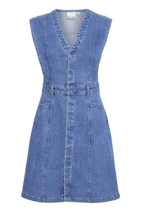 Priser på Ichi - Kjole - IH Cally DR - Washed Med. Blue