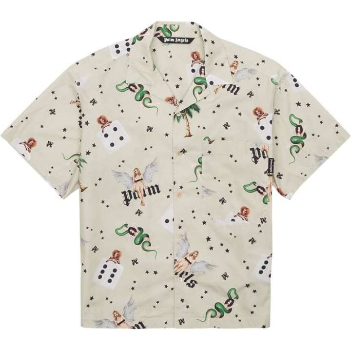 Priser på PALM ANGELS Oversize fit PMGG00AS25FAB0050B84 Skjorter Off White