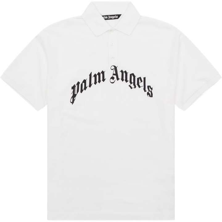 Priser på PALM ANGELS Curved Logo Polo T-shirt White