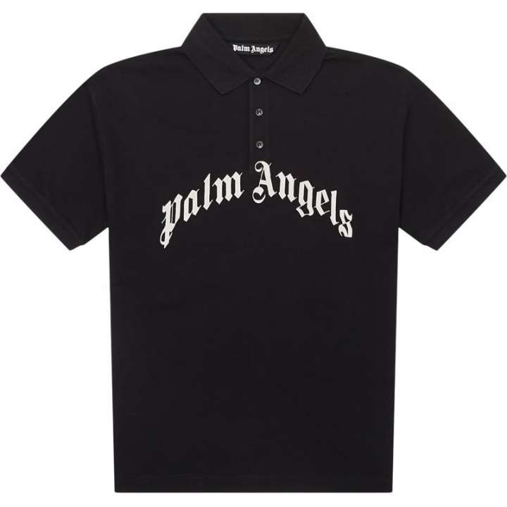 Priser på PALM ANGELS Curved Logo Polo T-shirt Black