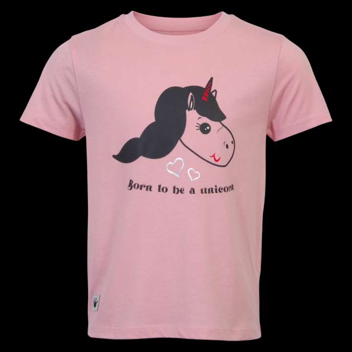 Priser på Queenz Doka Pige T-shirt - P1 Pink Dolphin - 122/128