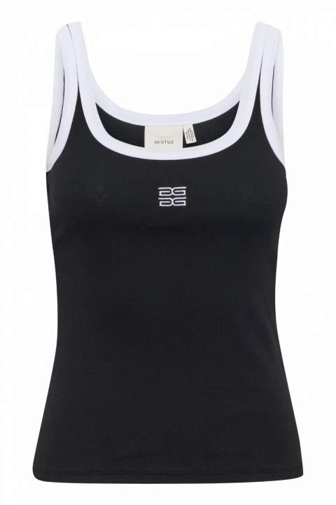 Priser på Gestuz - Top - GZdrew Contrast Logo Top - Black