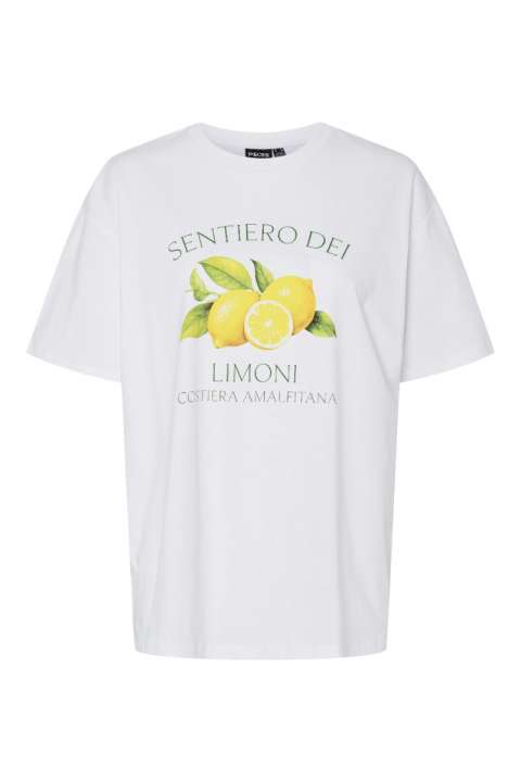 Priser på Pieces - T-shirt - Thea Ss Printed T-Shirt - Bright White