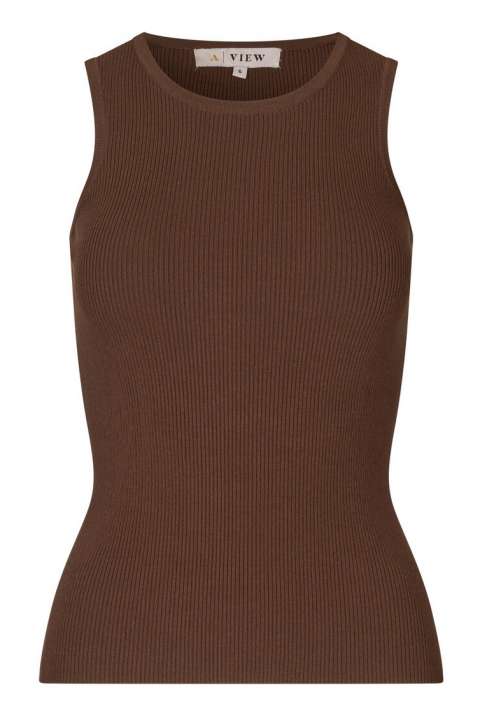 Priser på A-View - Top - Rib Knit Tank Top - Brown