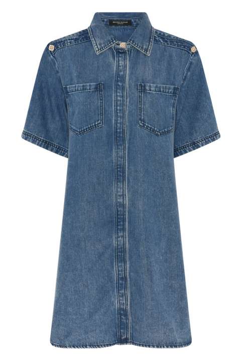 Priser på Bruuns Bazaar - Kjole - Women PlatyBBZigata Dress - Blue Denim