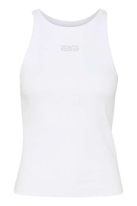 Priser på Gestuz - Top - GZdrew Rhinestone Logo Tank - Bright White