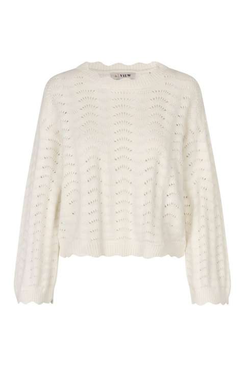 Priser på A-View - Bluse - Beana Knit Blouse - Off White