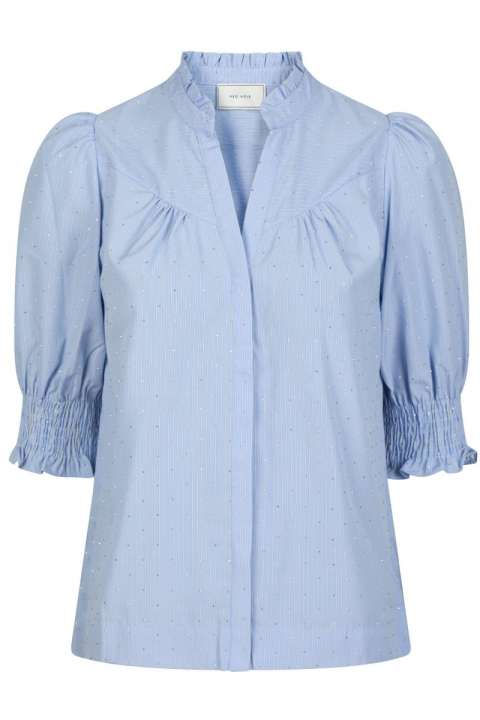 Priser på Neo Noir - Bluse - Diana B Stripe Stone Blouse - Light Blue
