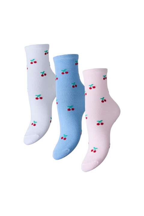 Priser på Pieces - Strømper - Faja Cherry 3 Pack Socks - Bright White