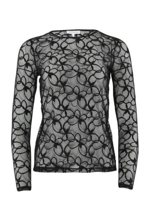 Priser på Continue - Bluse - Shannie Mesh - 01 Black