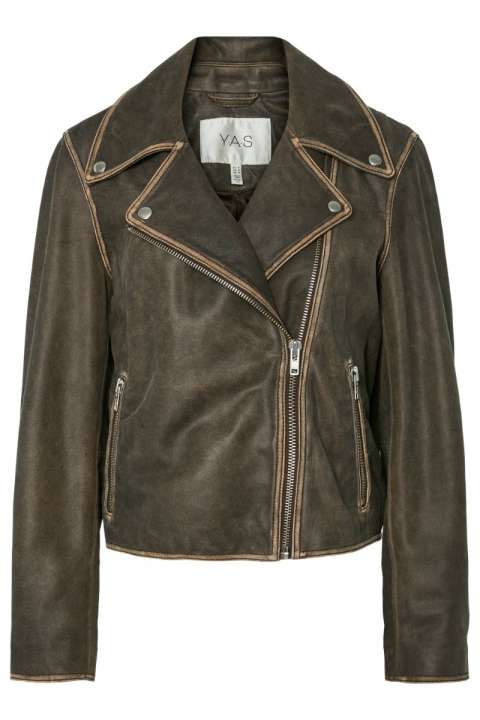 Priser på Y.A.S - Jakke - Yaspixie Leather Jacket - Amphora