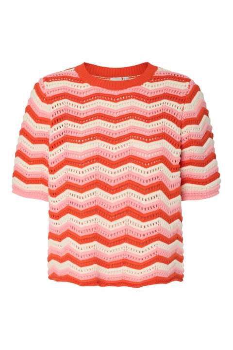 Priser på Y.A.S - T-shirt - Trio Ss Knit Pullover S. - Birch