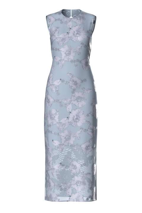 Priser på Y.A.S - Kjole - Yas Floree Sl Long Dress S. - Show Halogen Blue