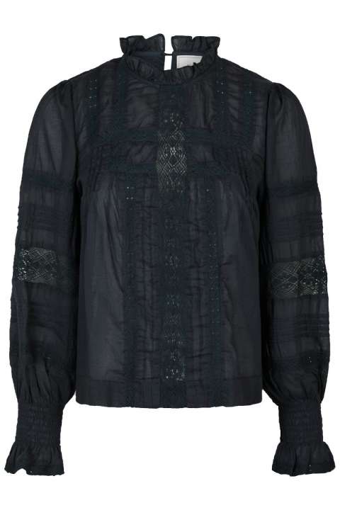 Priser på Neo Noir - Bluse - Ebba S Voile Blouse - Navy