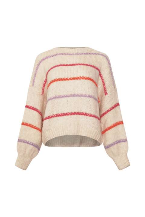 Priser på Noella - Strik - Kalita Knit - Oyster Berry Stripe
